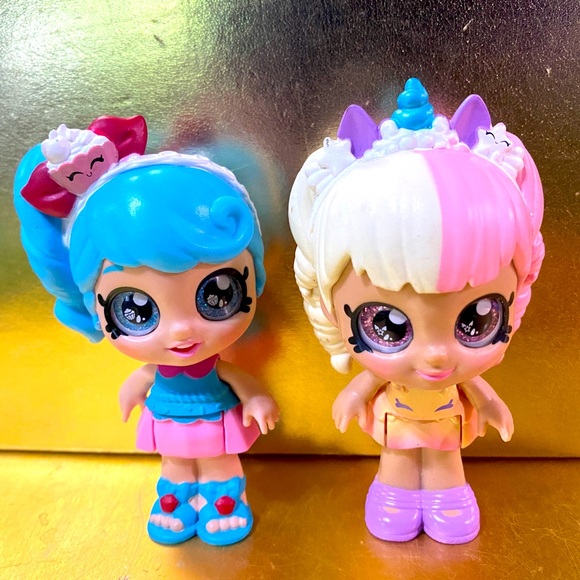 KINDI KIDS MINI’S JESSICAKE 2021 GLITTERY EYES BOBBLE HEAD POSABLE DOLLS 3.5” - Picture 1 of 14